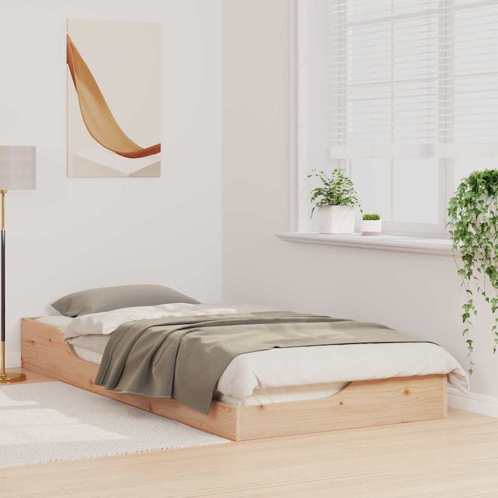 Bettrahmen Braun 100 x 210 cm Massives Kiefernholz