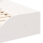 Bettrahmen Weiß 80 x 220 cm Massives Kiefernholz