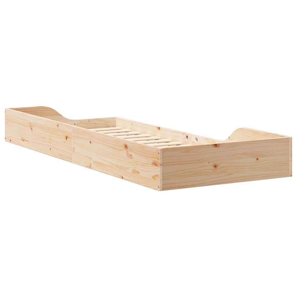 Bettrahmen Braun 90 x 220 cm Massives Kiefernholz