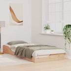 Bettrahmen Braun 100 x 220 cm Massives Kiefernholz