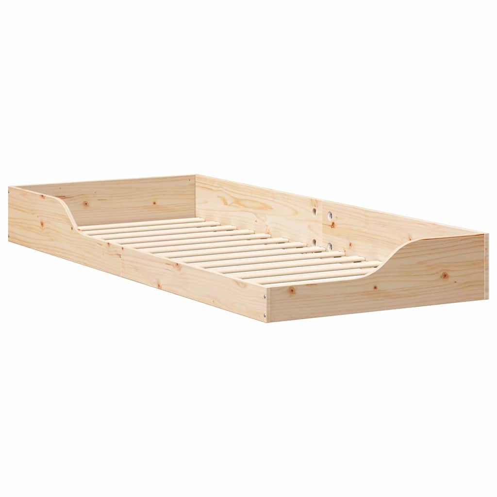 Bettrahmen Braun 100 x 220 cm Massives Kiefernholz