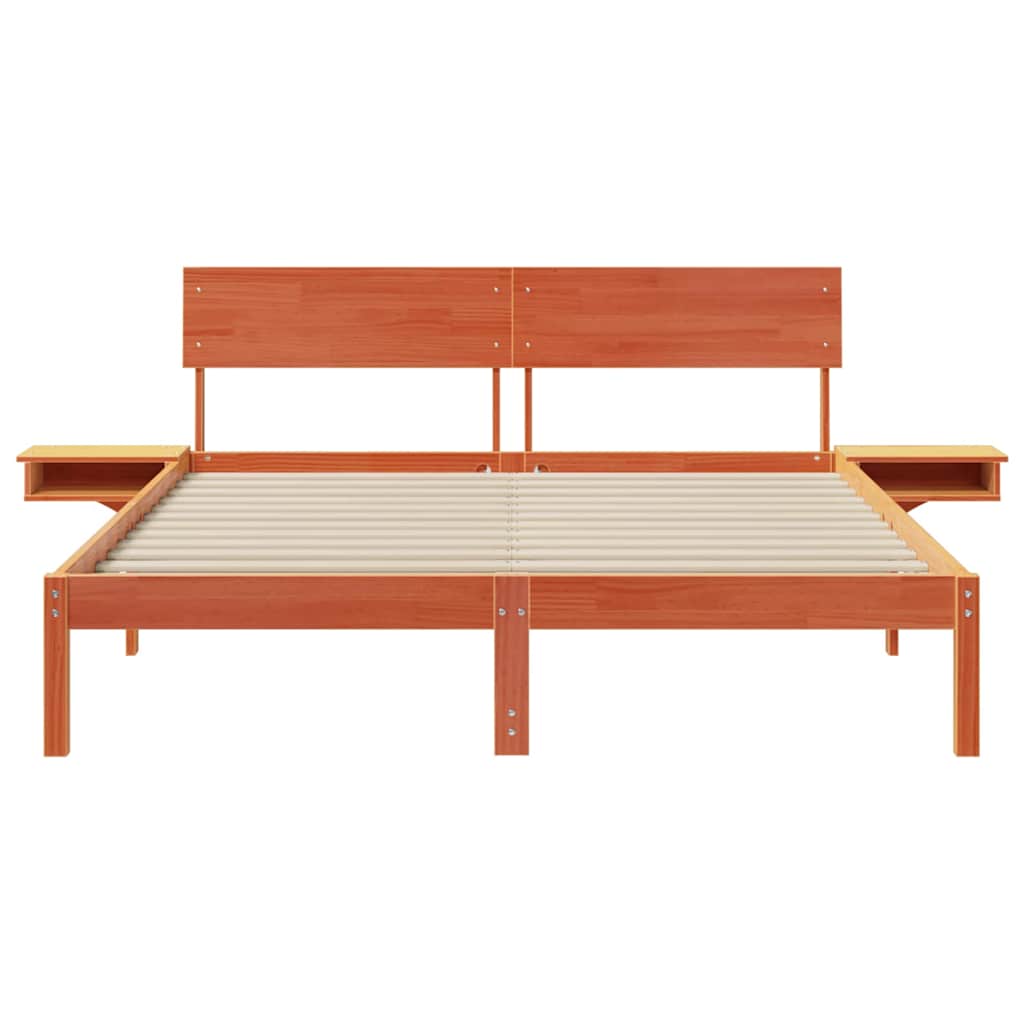 Bettrahmen Wachsbraun 160 x 200 cm Massives Kiefernholz