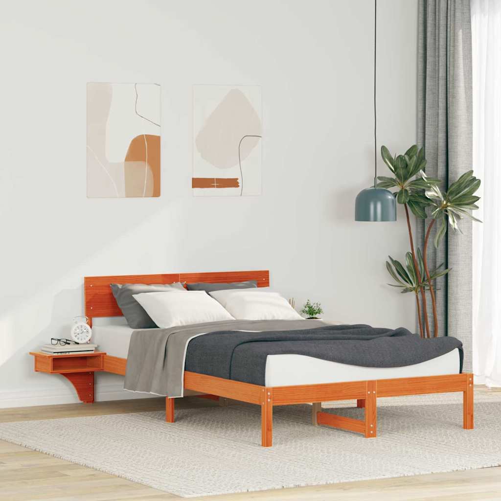 Bettrahmen Wachsbraun 140 x 200 cm Massives Kiefernholz