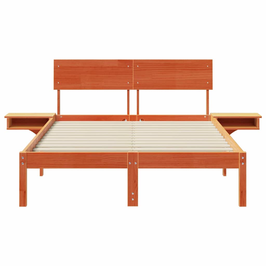 Bettrahmen Wachsbraun 135 x 190 cm Massives Kiefernholz