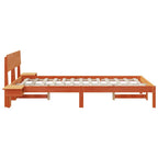 Bettrahmen Wachsbraun 135 x 190 cm Massives Kiefernholz