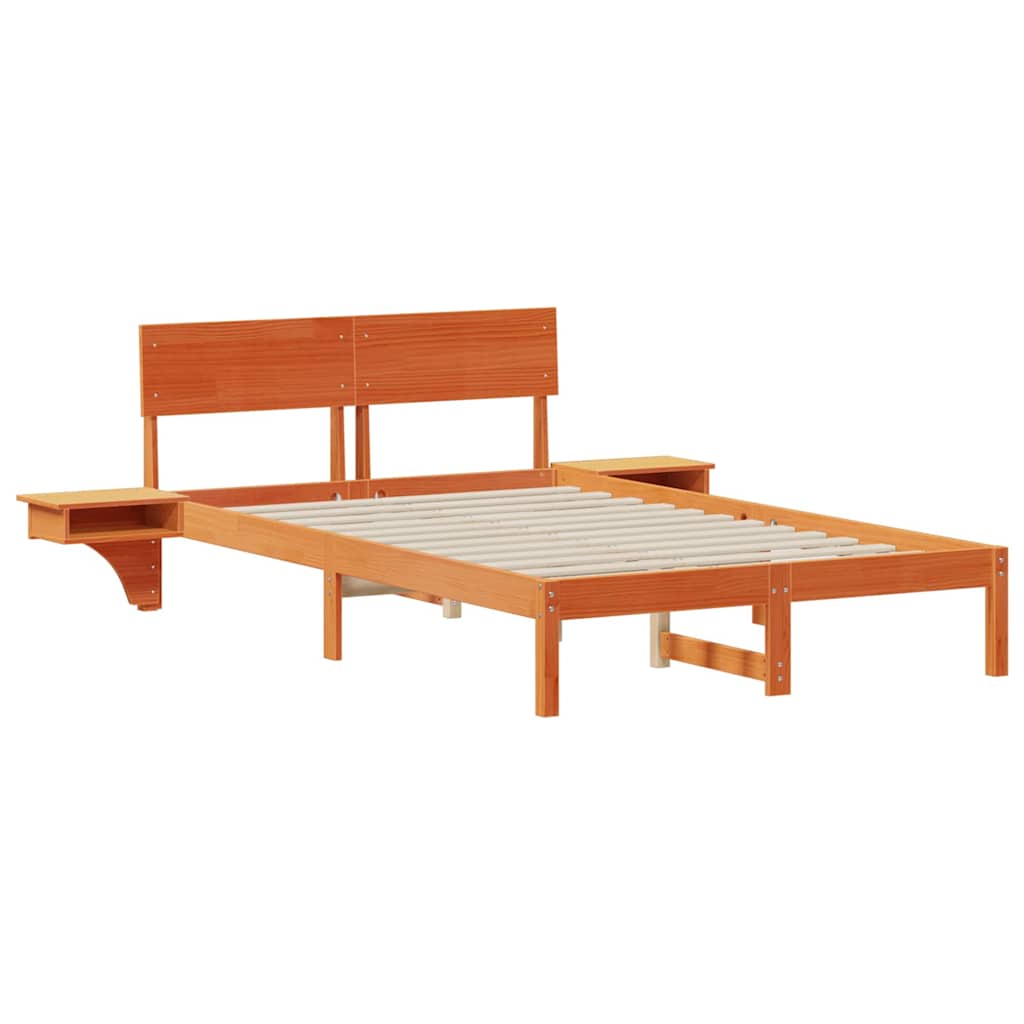 Bettrahmen Wachsbraun 120 x 190 cm Massives Kiefernholz
