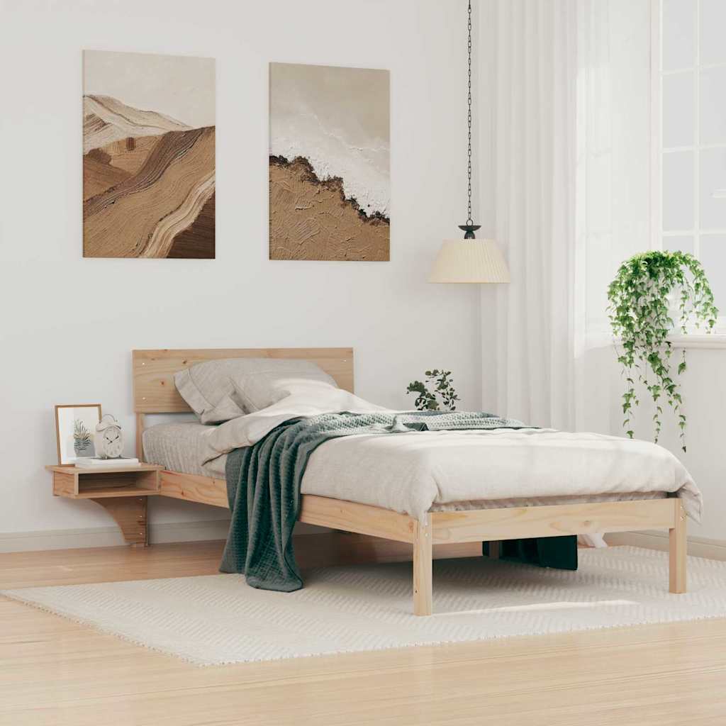 Bettrahmen mit Kopfteil Braun 100 x 200 cm Massives Kiefernholz