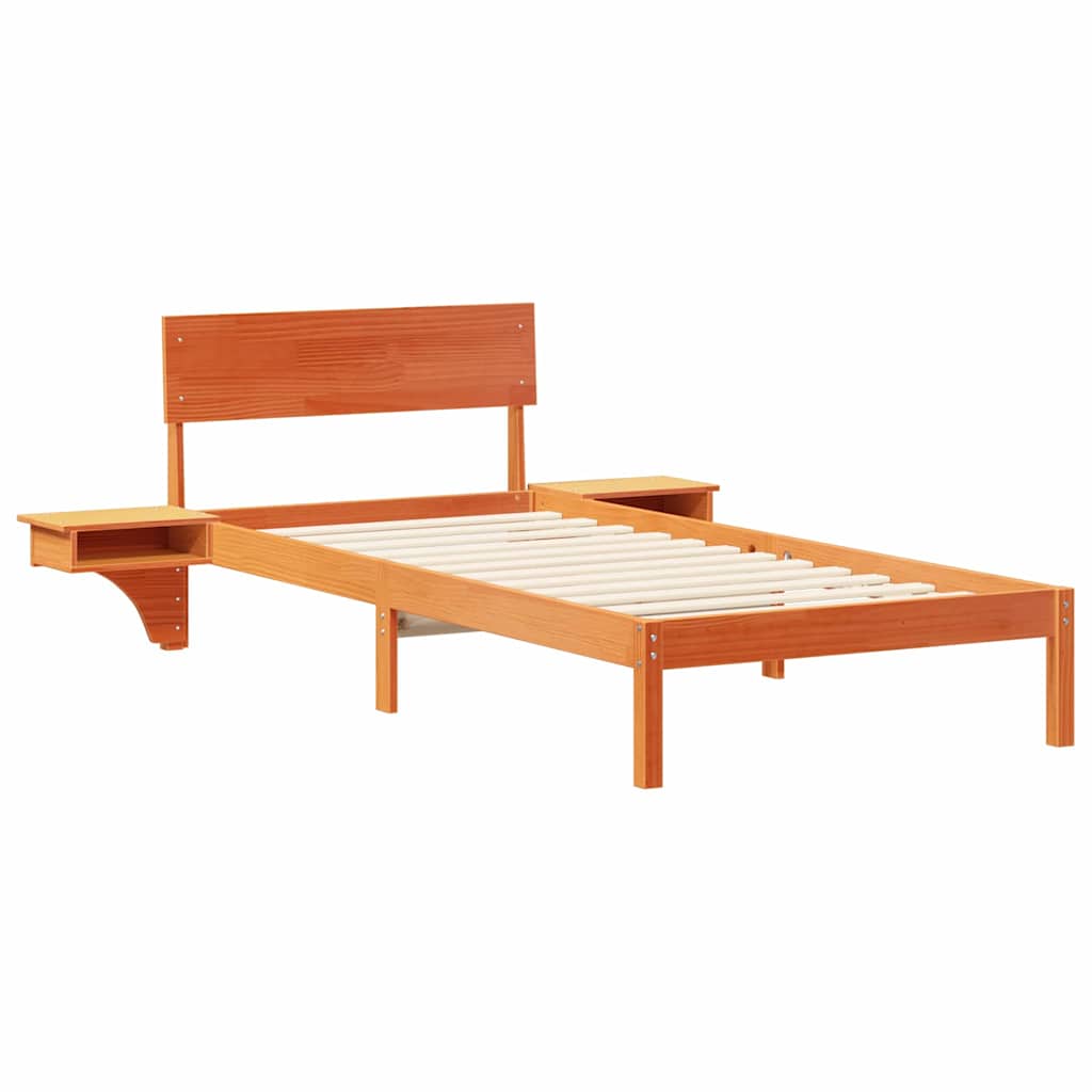 Bettrahmen Wachsbraun 100 x 200 cm Massives Kiefernholz