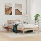 Bettrahmen mit Kopfteil Braun 80 x 200 cm Massives Kiefernholz