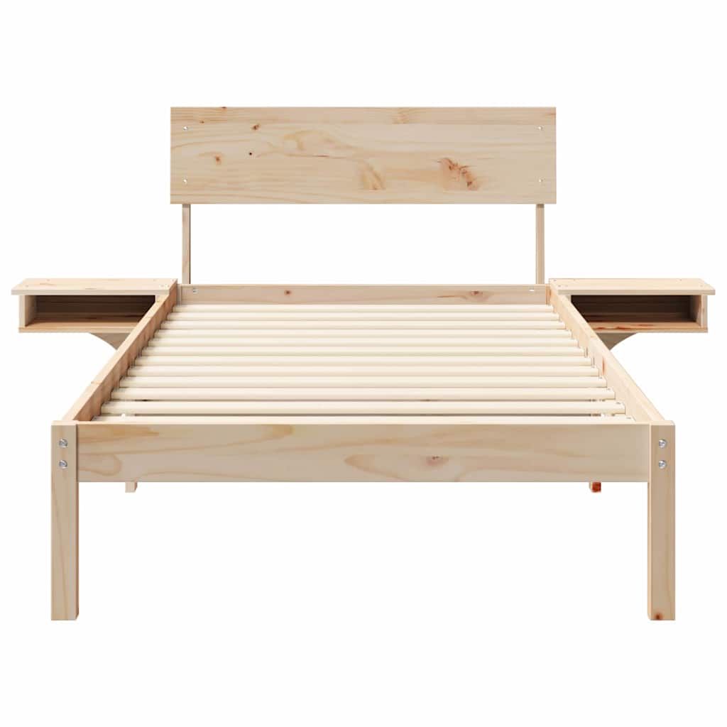 Bettrahmen mit Kopfteil Braun 80 x 200 cm Massives Kiefernholz