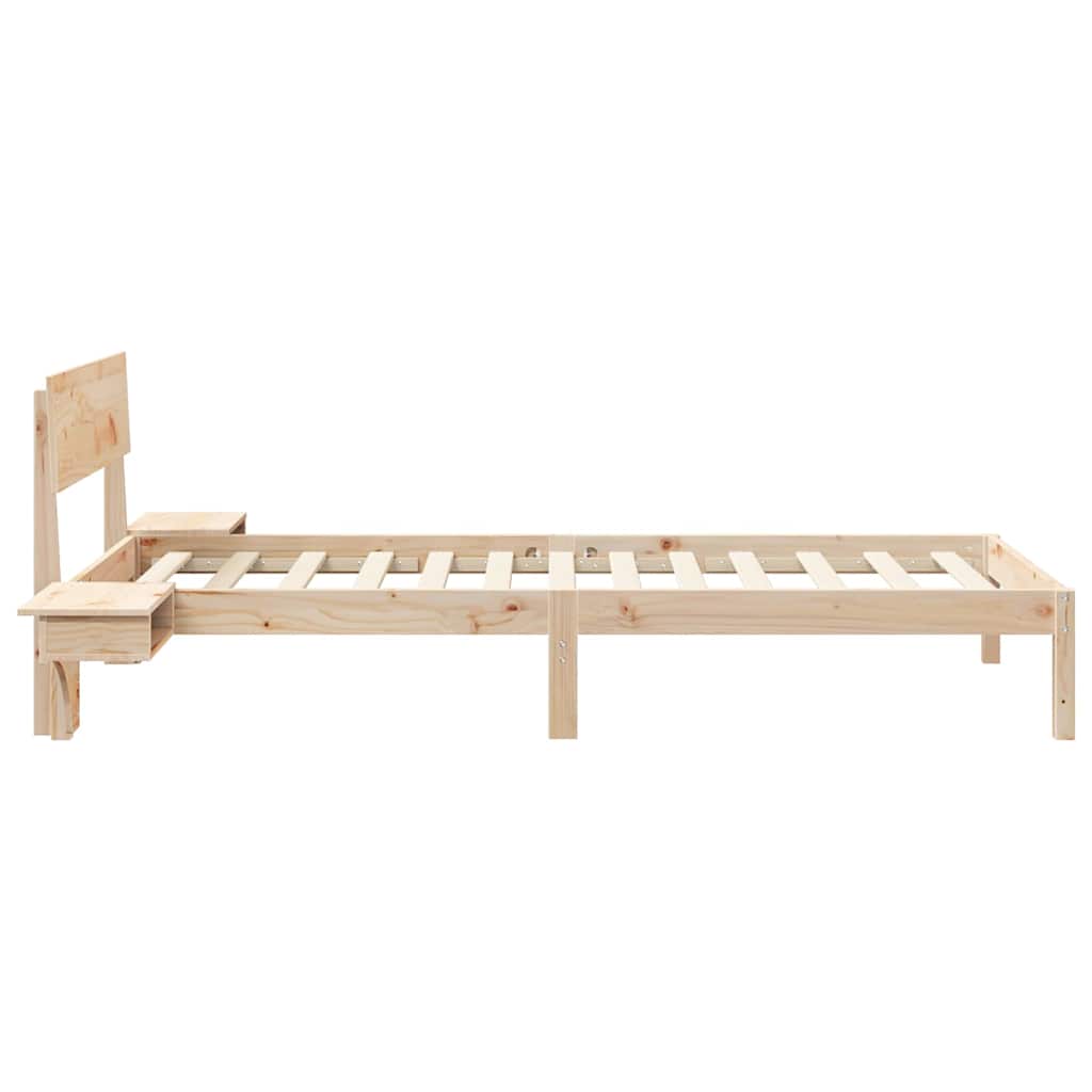 Bettrahmen mit Kopfteil Braun 80 x 200 cm Massives Kiefernholz