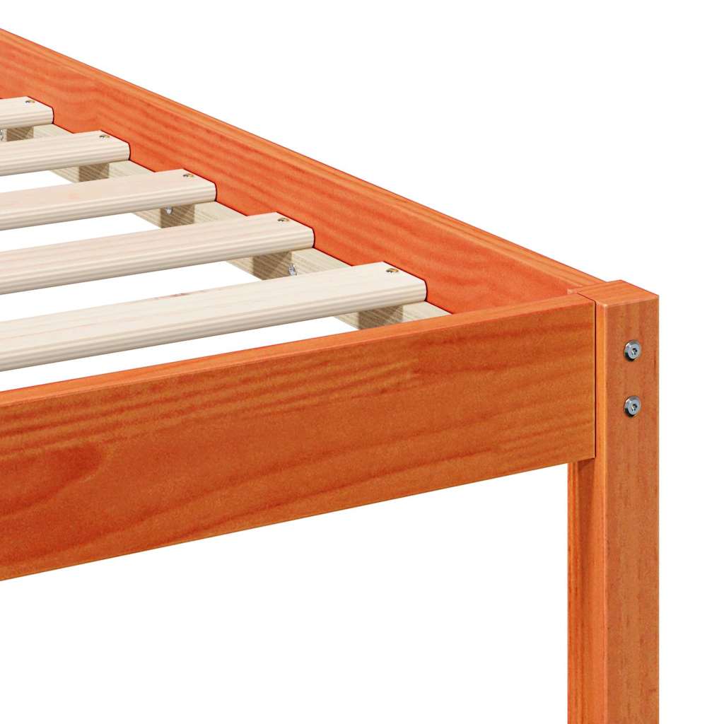 Bettrahmen Wachsbraun 90 x 190 cm Massives Kiefernholz