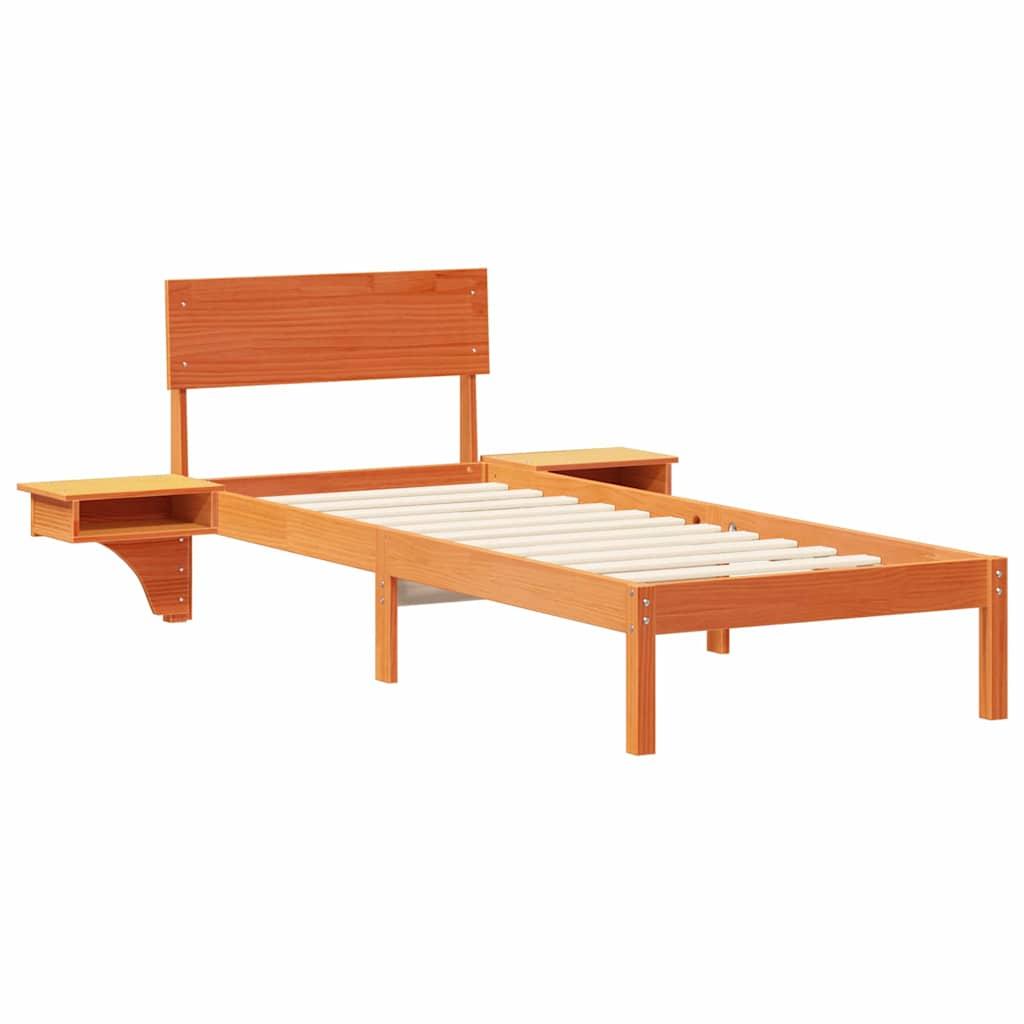 Bettrahmen Wachsbraun 75 x 190 cm Massives Kiefernholz