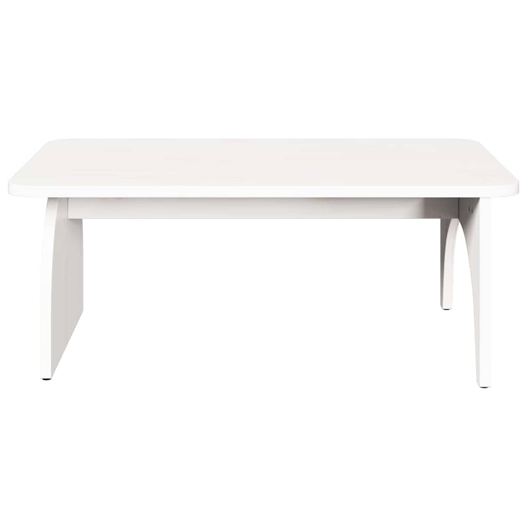 Couchtisch Weiß 80 x 50 x 31 cm Massivholz Kiefer