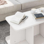 Couchtisch Weiß 80 x 39,5 x 33,5 cm Massivholz Kiefer