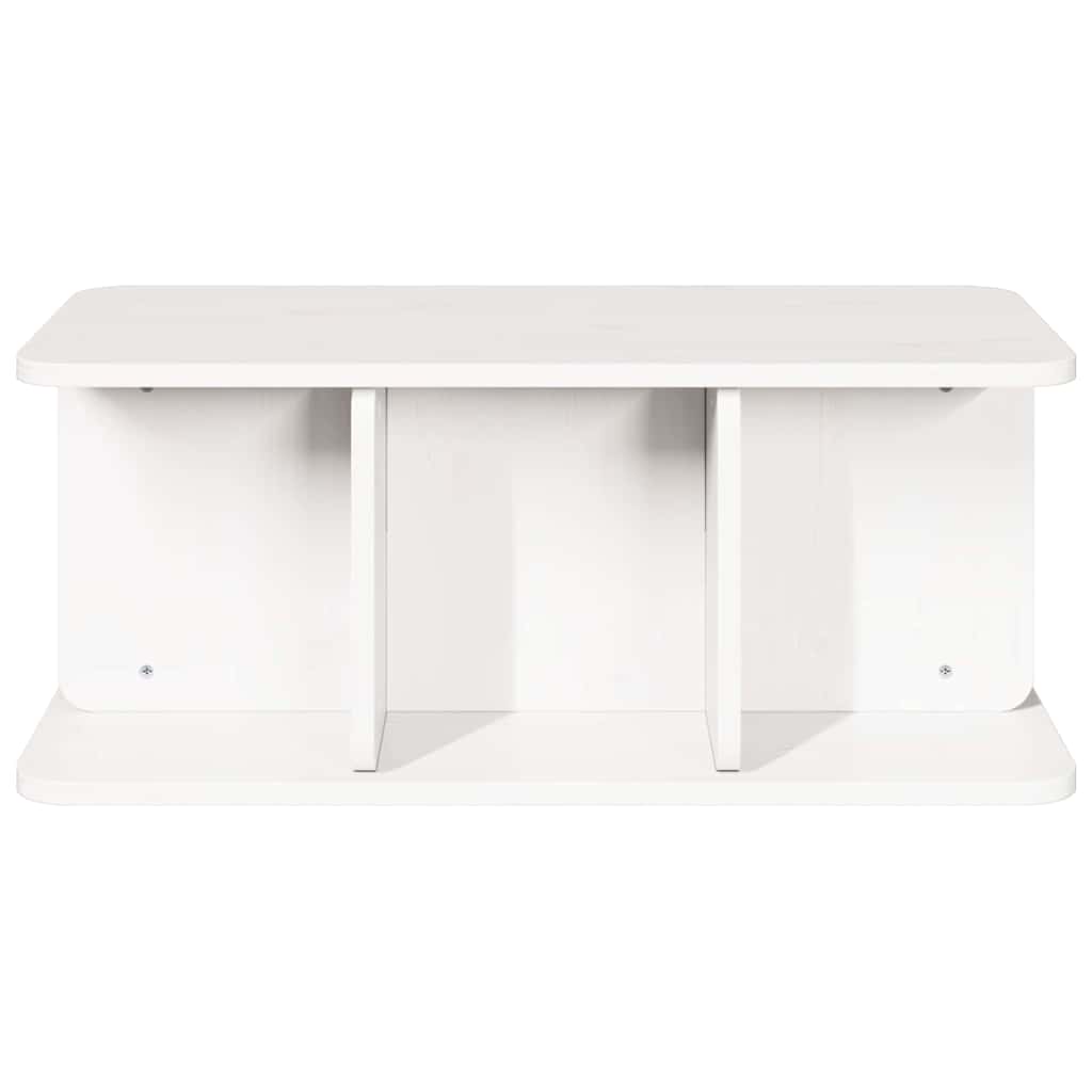 Couchtisch Weiß 80 x 39,5 x 33,5 cm Massivholz Kiefer