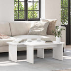 Couchtisch 2 pcs Weiß Massivholz Kiefer