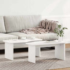 Couchtisch 2 pcs Weiß Massivholz Kiefer