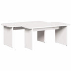 Couchtisch 2 pcs Weiß Massivholz Kiefer