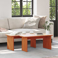 Couchtisch 2 pcs Wachsbraun Massivholz Kiefer