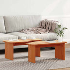 Couchtisch 2 pcs Wachsbraun Massivholz Kiefer