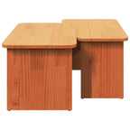 Couchtisch 2 pcs Wachsbraun Massivholz Kiefer