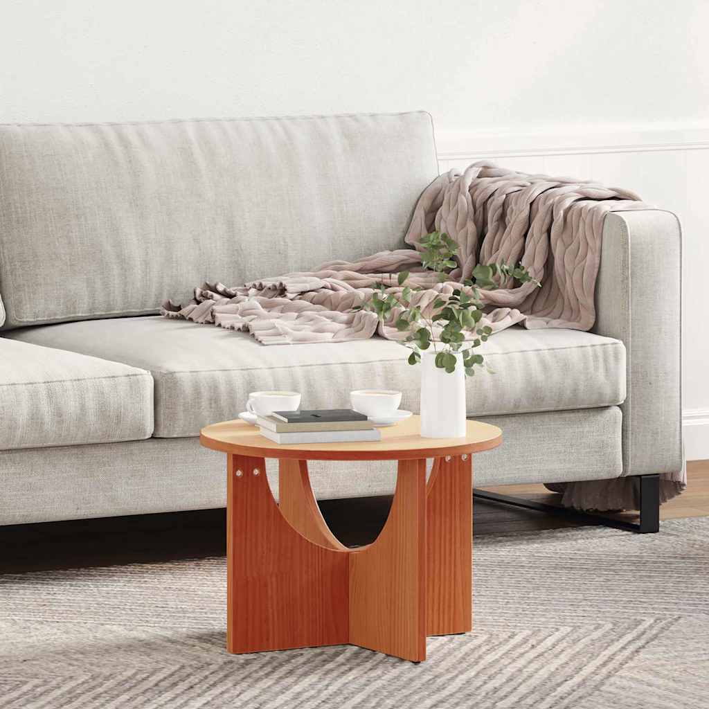 Couchtisch Wachsbraun 50 x 50 x 35 cm Massivholz Kiefer