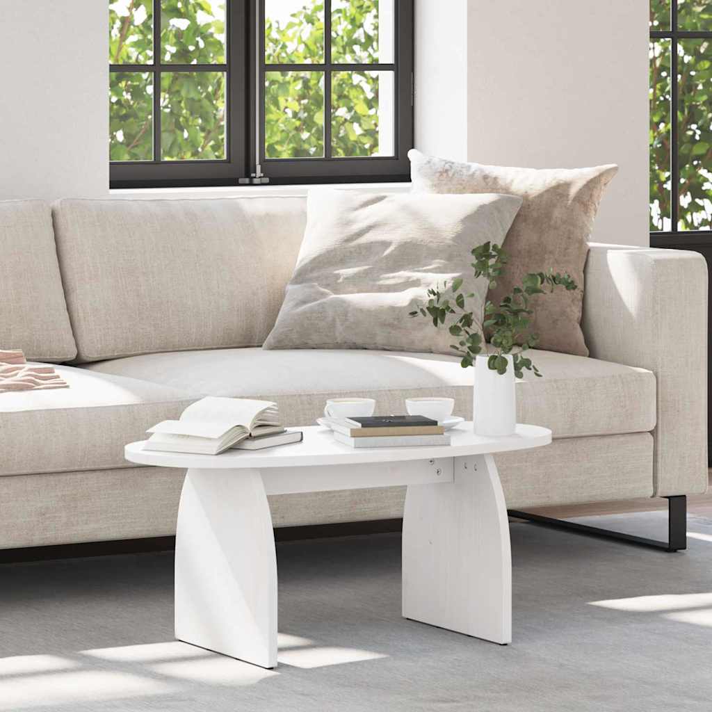 Couchtisch Weiß 80 x 40 x 35 cm Massives Kiefernholz