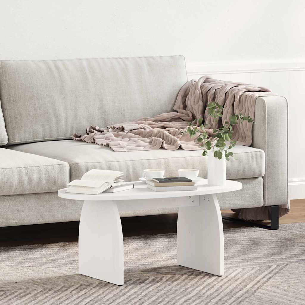 Couchtisch Weiß 80 x 40 x 35 cm Massives Kiefernholz