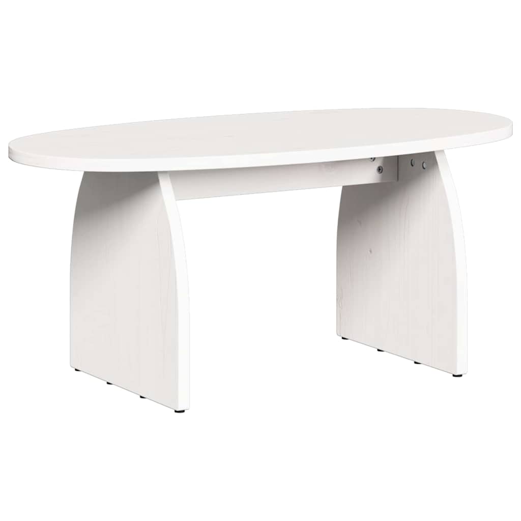 Couchtisch Weiß 80 x 40 x 35 cm Massives Kiefernholz