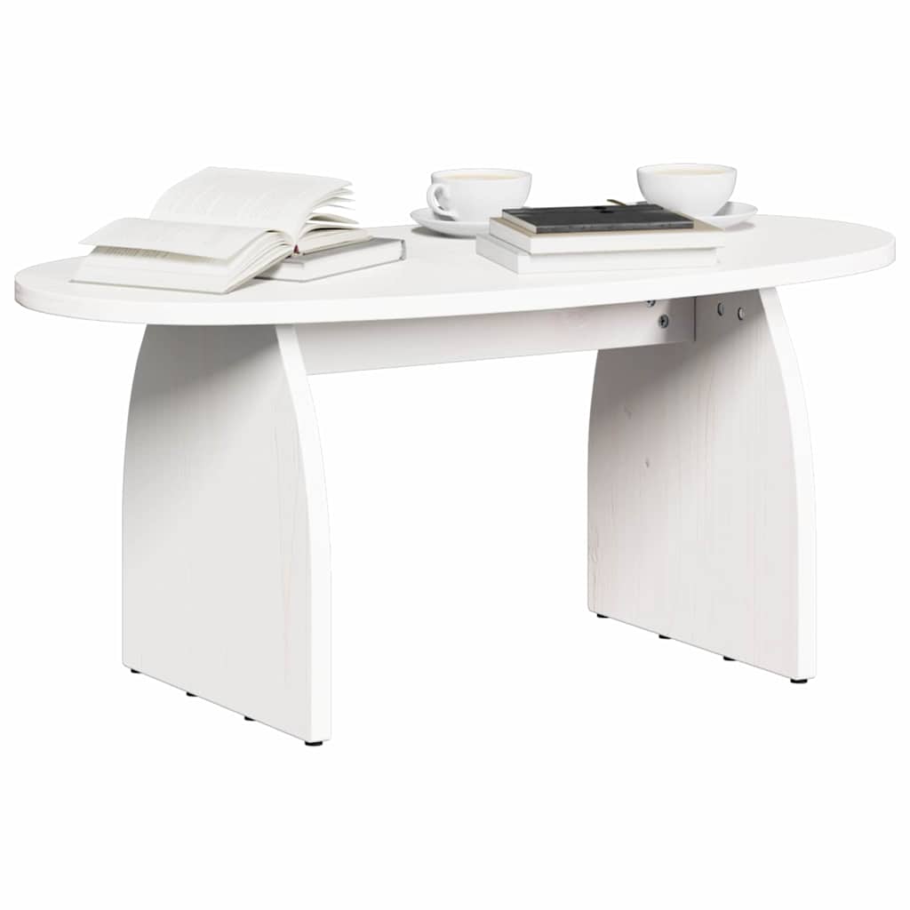 Couchtisch Weiß 80 x 40 x 35 cm Massives Kiefernholz