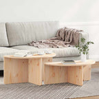 Couchtisch 2 pcs Natur Massivholz Kiefer