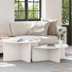 Couchtisch 2 pcs Weiß Massivholz Kiefer