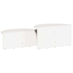 Couchtisch 2 pcs Weiß Massivholz Kiefer