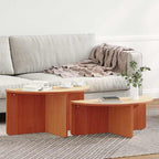 Couchtisch 2 pcs Wachsbraun Massivholz Kiefer