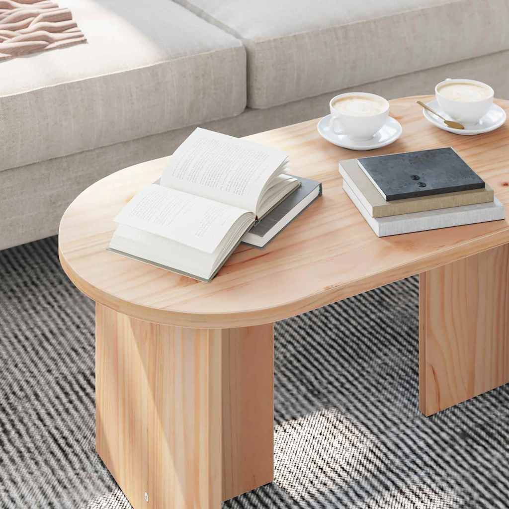 Couchtisch Natur 80 x 39,5 x 35 cm Massivholz Kiefer