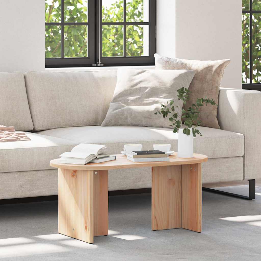 Couchtisch Natur 80 x 39,5 x 35 cm Massivholz Kiefer