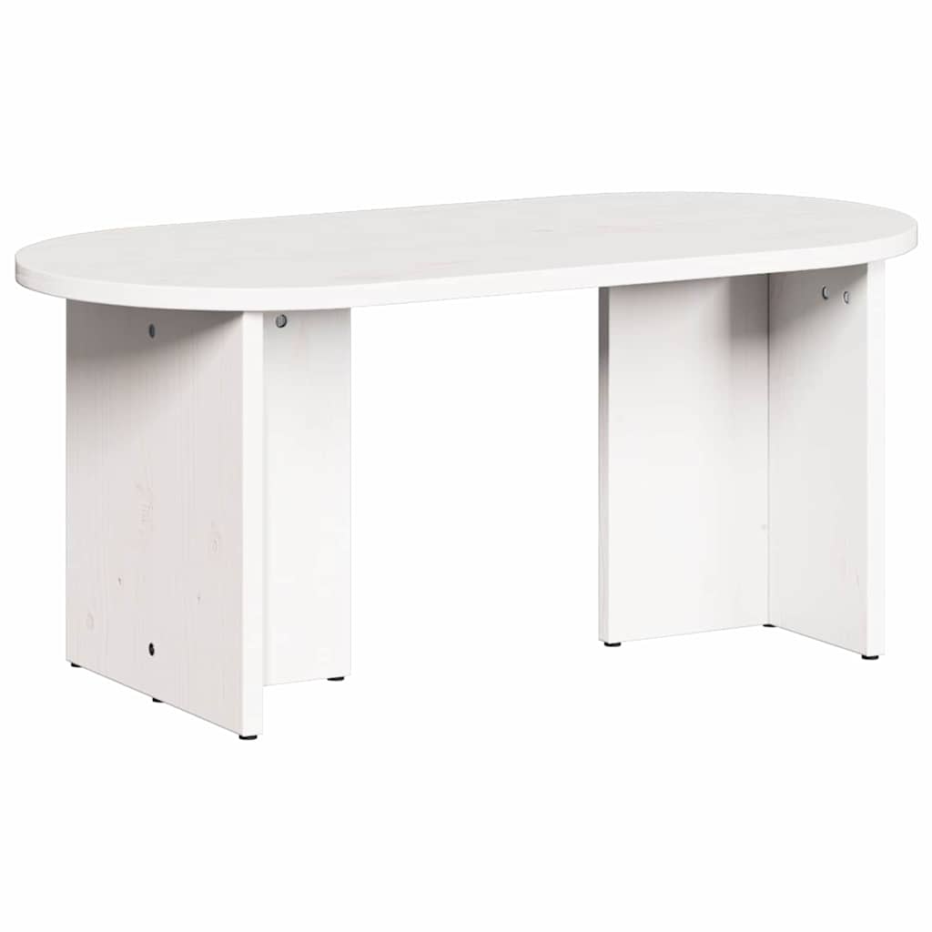 Couchtisch Weiß 80 x 39,5 x 35 cm Massivholz Kiefer