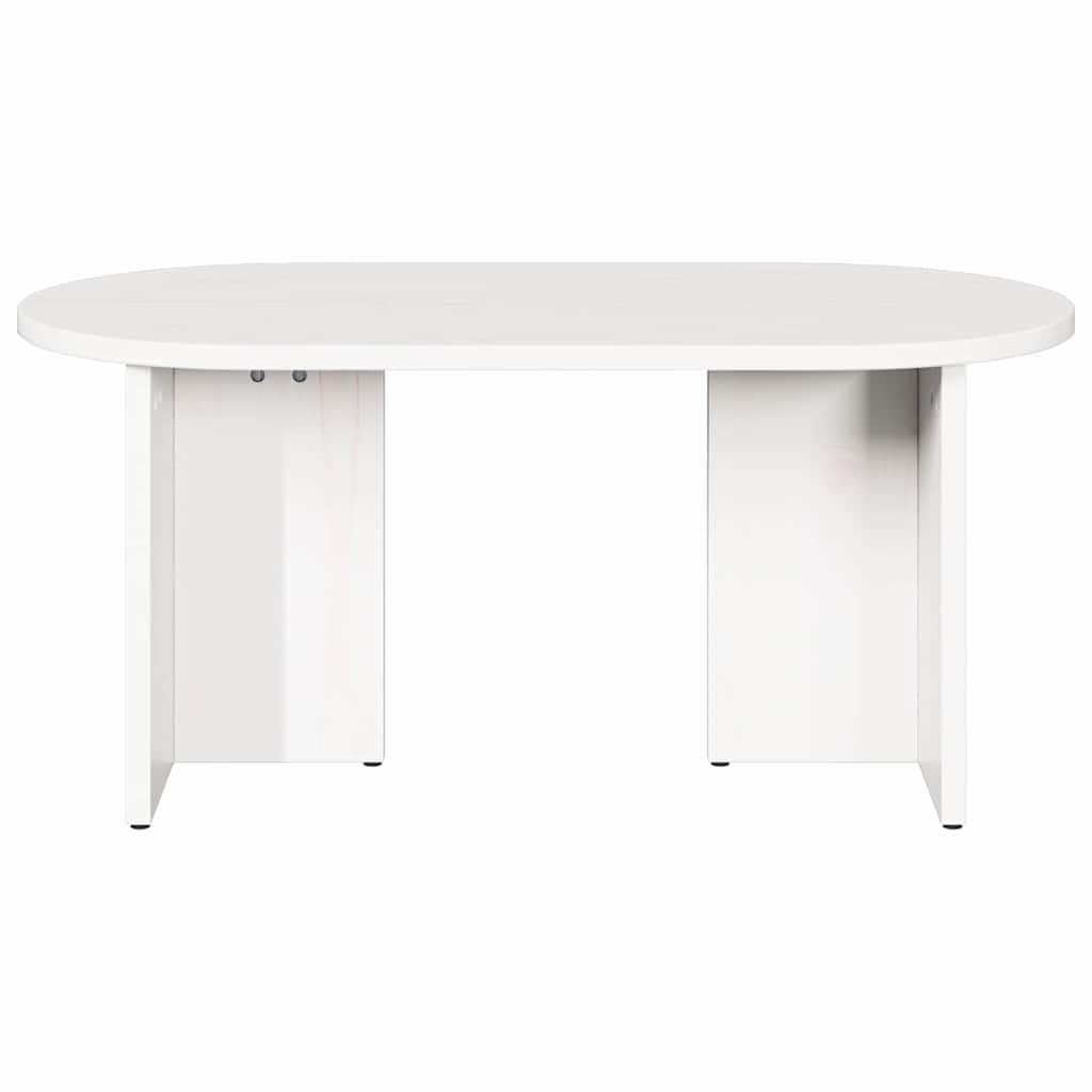 Couchtisch Weiß 80 x 39,5 x 35 cm Massivholz Kiefer