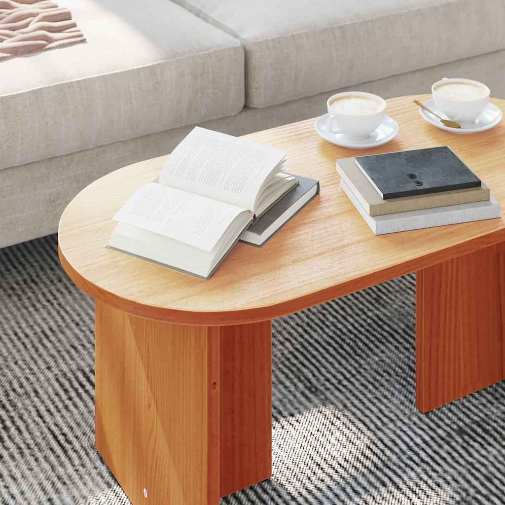 Couchtisch Wachsbraun 80 x 39,5 x 35 cm Massivholz Kiefer