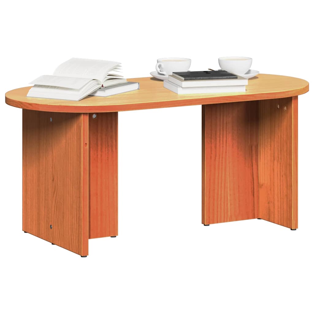 Couchtisch Wachsbraun 80 x 39,5 x 35 cm Massivholz Kiefer