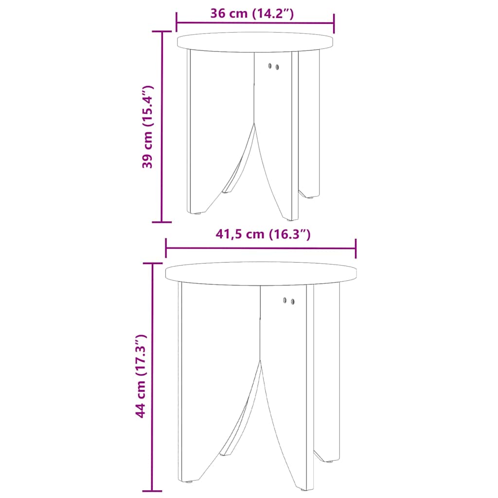 Couchtisch 2 pcs Natur