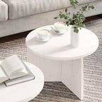 Couchtisch 2 pcs Weiß Massivholz Kiefer