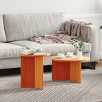 Couchtisch 2 pcs Wachsbraun Massivholz Kiefer