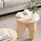 Couchtisch 2 pcs Natur Massivholz Kiefer
