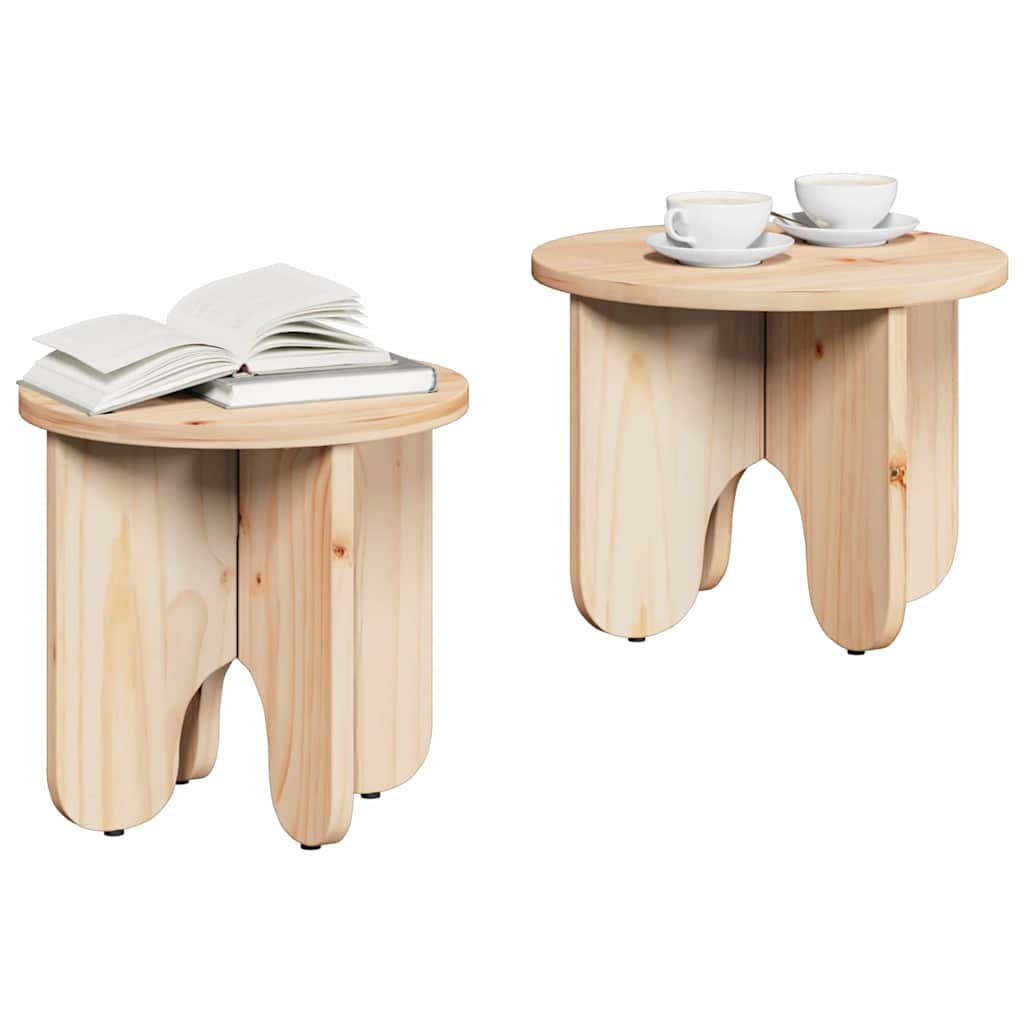 Couchtisch 2 pcs Natur Massivholz Kiefer