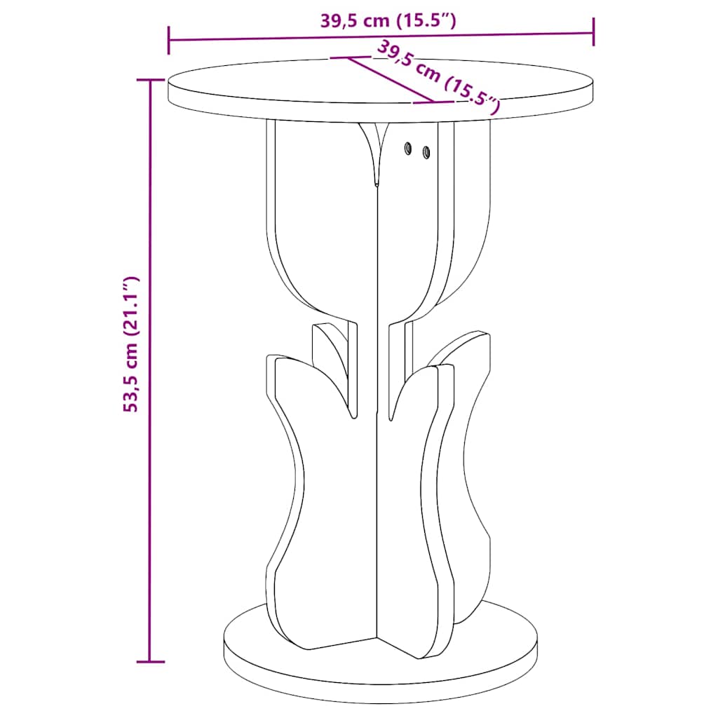 Couchtisch Wachsbraun 39,5 x 39,5 x 53,5 cm Massivholz Kiefer