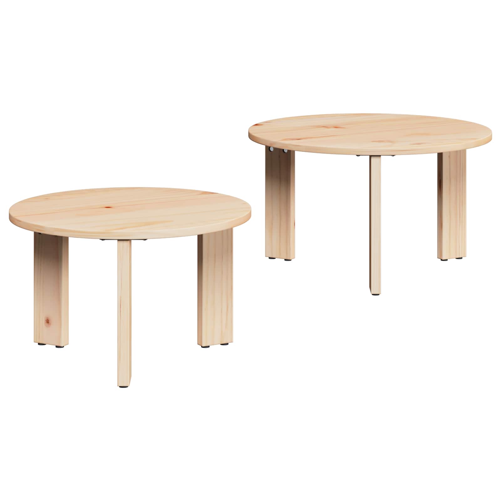 Couchtisch 2 pcs Natur Massivholz Kiefer