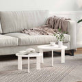 Couchtisch 2 pcs Weiß Massivholz Kiefer