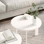 Couchtisch 2 pcs Weiß Massivholz Kiefer